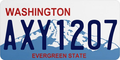 WA license plate AXY1207