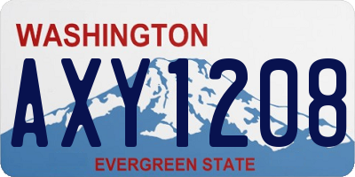 WA license plate AXY1208