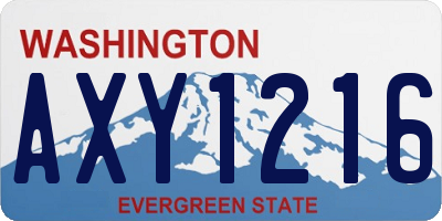 WA license plate AXY1216