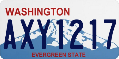 WA license plate AXY1217