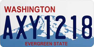 WA license plate AXY1218