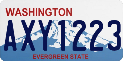 WA license plate AXY1223