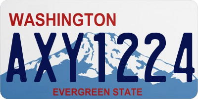 WA license plate AXY1224