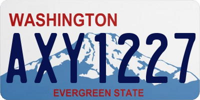 WA license plate AXY1227