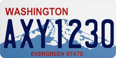WA license plate AXY1230