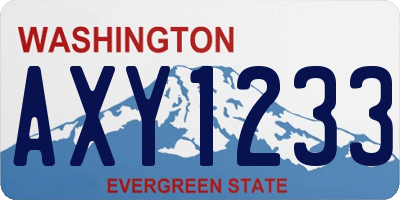 WA license plate AXY1233