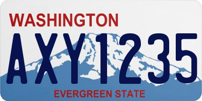 WA license plate AXY1235
