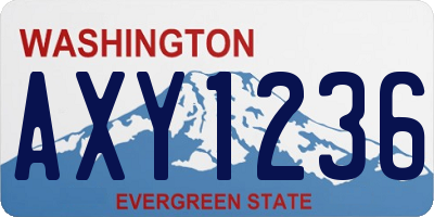 WA license plate AXY1236
