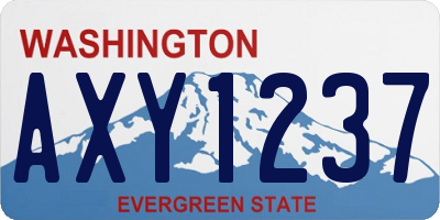 WA license plate AXY1237