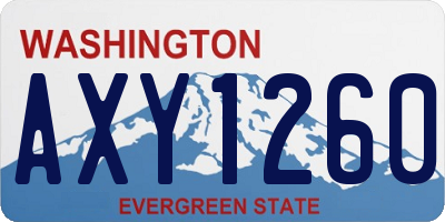 WA license plate AXY1260