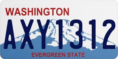 WA license plate AXY1312