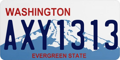 WA license plate AXY1313