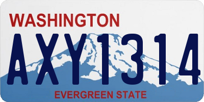 WA license plate AXY1314