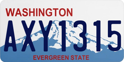 WA license plate AXY1315