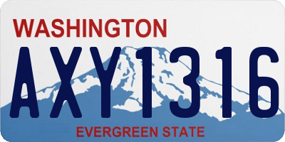 WA license plate AXY1316