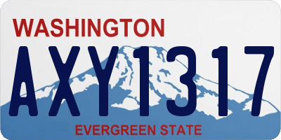 WA license plate AXY1317