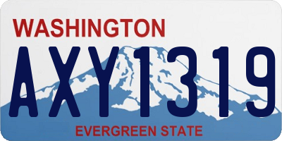 WA license plate AXY1319