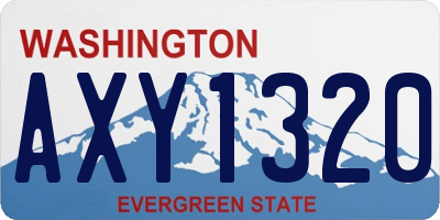 WA license plate AXY1320