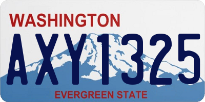 WA license plate AXY1325