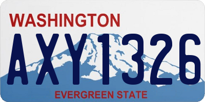 WA license plate AXY1326