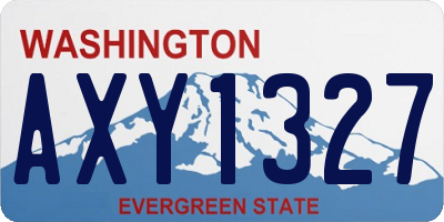 WA license plate AXY1327