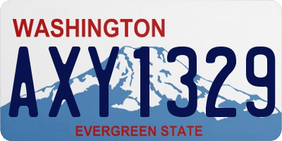 WA license plate AXY1329