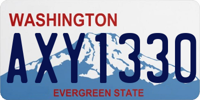 WA license plate AXY1330