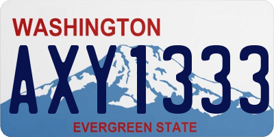 WA license plate AXY1333