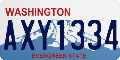 WA license plate AXY1334