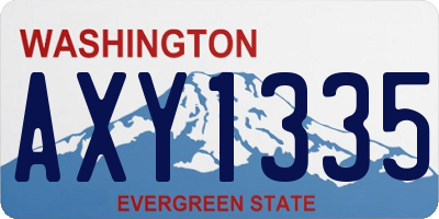 WA license plate AXY1335
