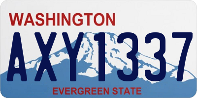 WA license plate AXY1337
