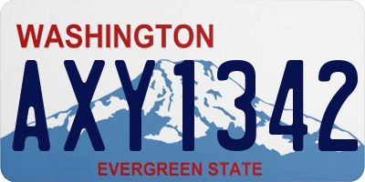 WA license plate AXY1342
