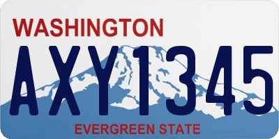 WA license plate AXY1345