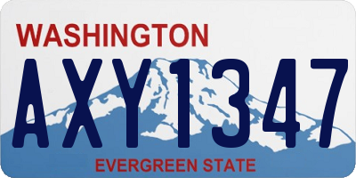 WA license plate AXY1347