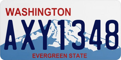 WA license plate AXY1348