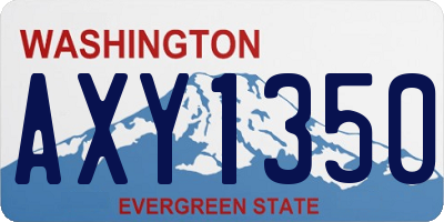 WA license plate AXY1350