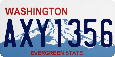 WA license plate AXY1356