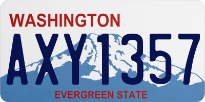 WA license plate AXY1357