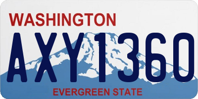WA license plate AXY1360