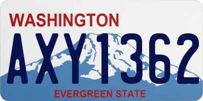 WA license plate AXY1362