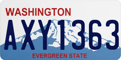 WA license plate AXY1363