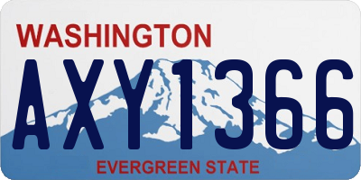 WA license plate AXY1366