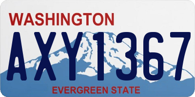 WA license plate AXY1367