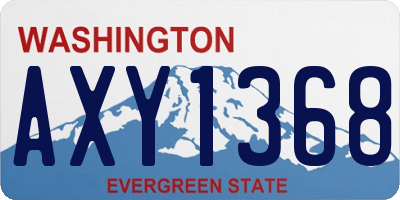 WA license plate AXY1368