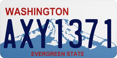 WA license plate AXY1371