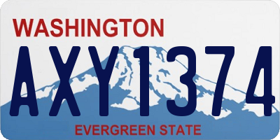 WA license plate AXY1374