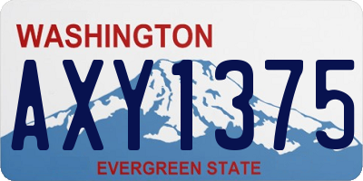 WA license plate AXY1375