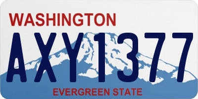WA license plate AXY1377