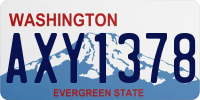 WA license plate AXY1378