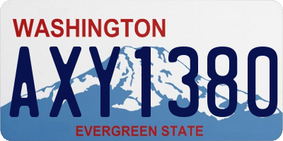 WA license plate AXY1380